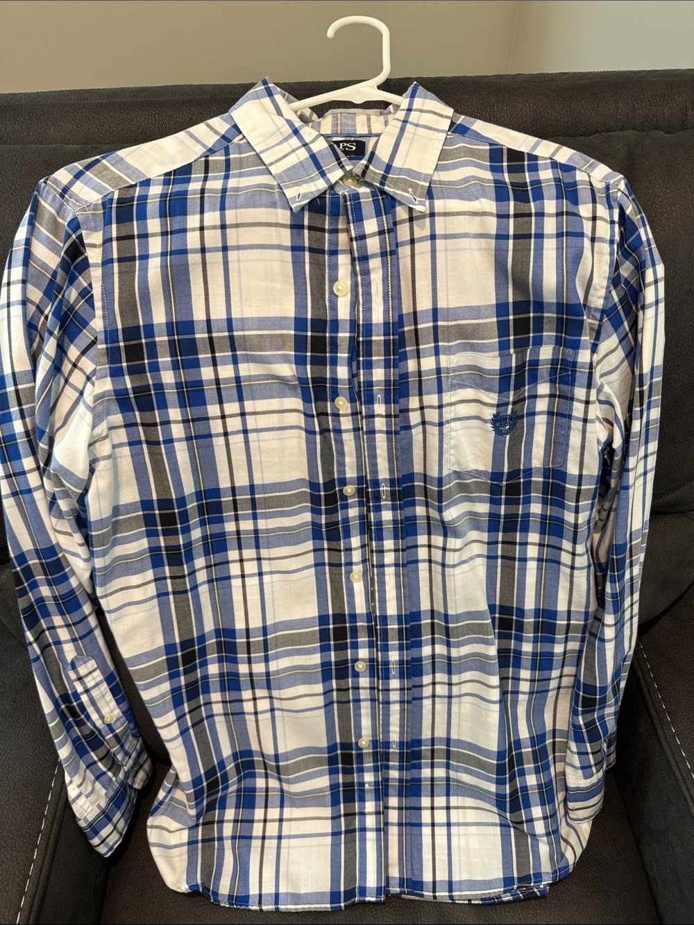 Chaps Men's Blue Plaid Button-Up Shirt